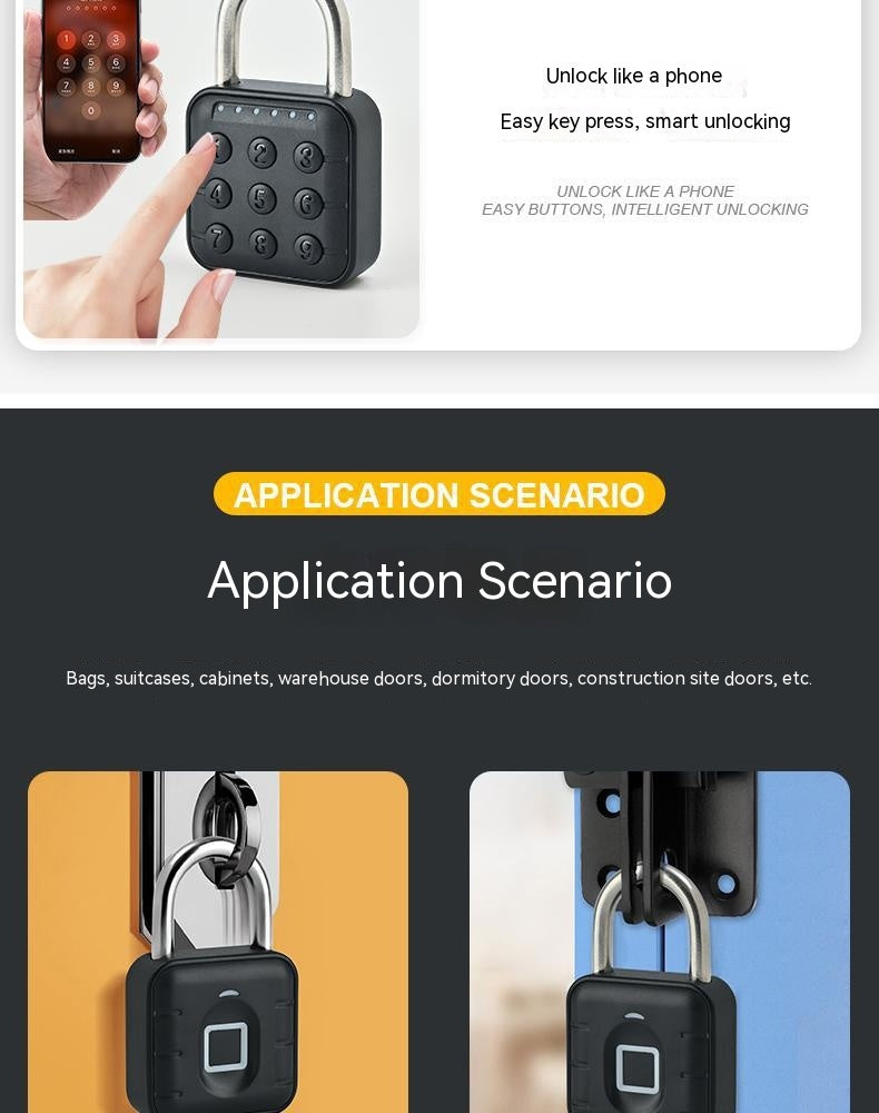 Smart Fitness Padlock with Fingerprint 