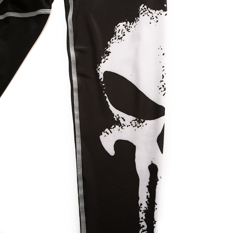 Men’s Skull Compression Long Sleeve – Quick-Dry Gym Shirt