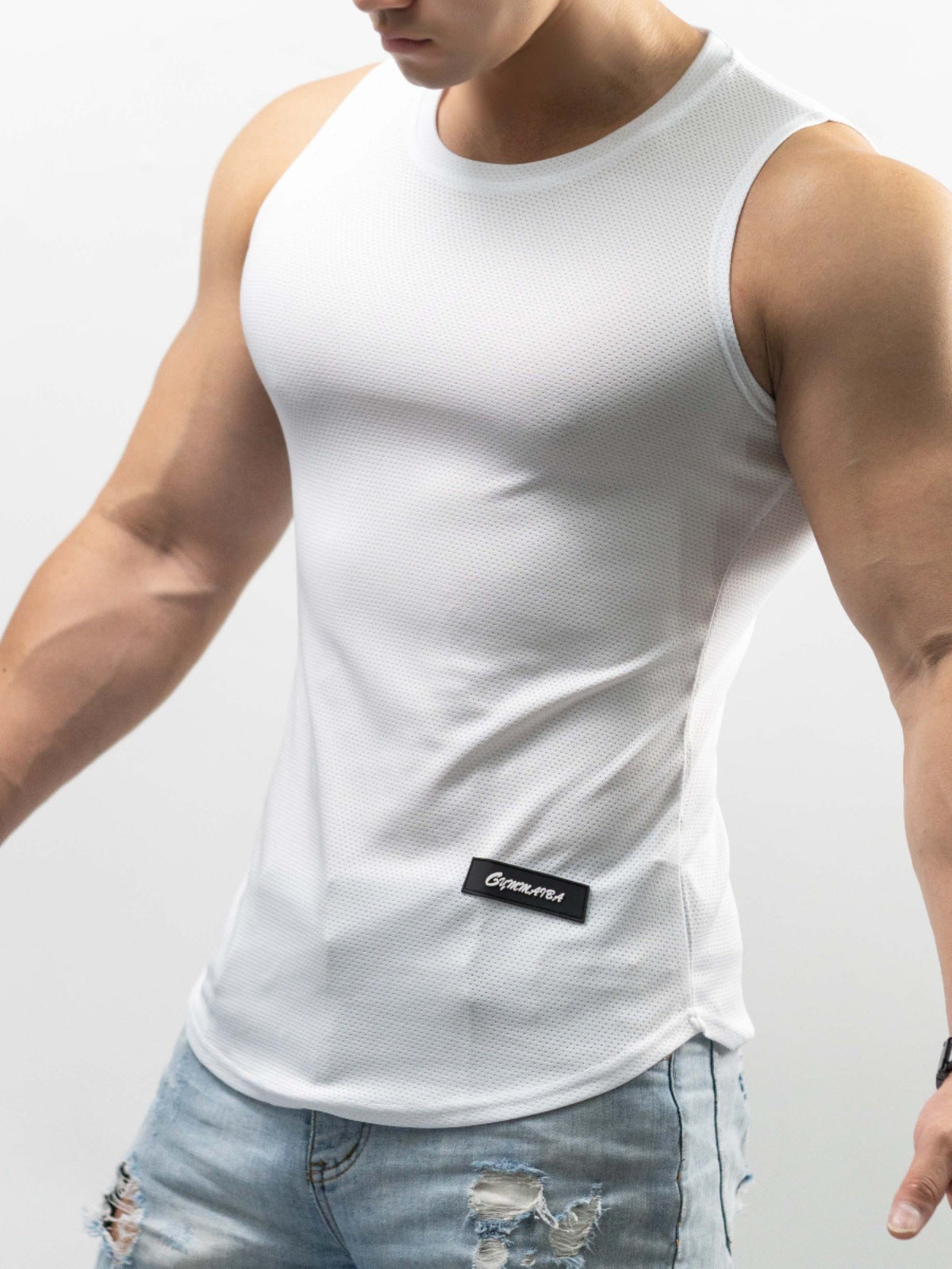 Men’s Ice Silk Gym Tank Top – Breathable Sport Vest