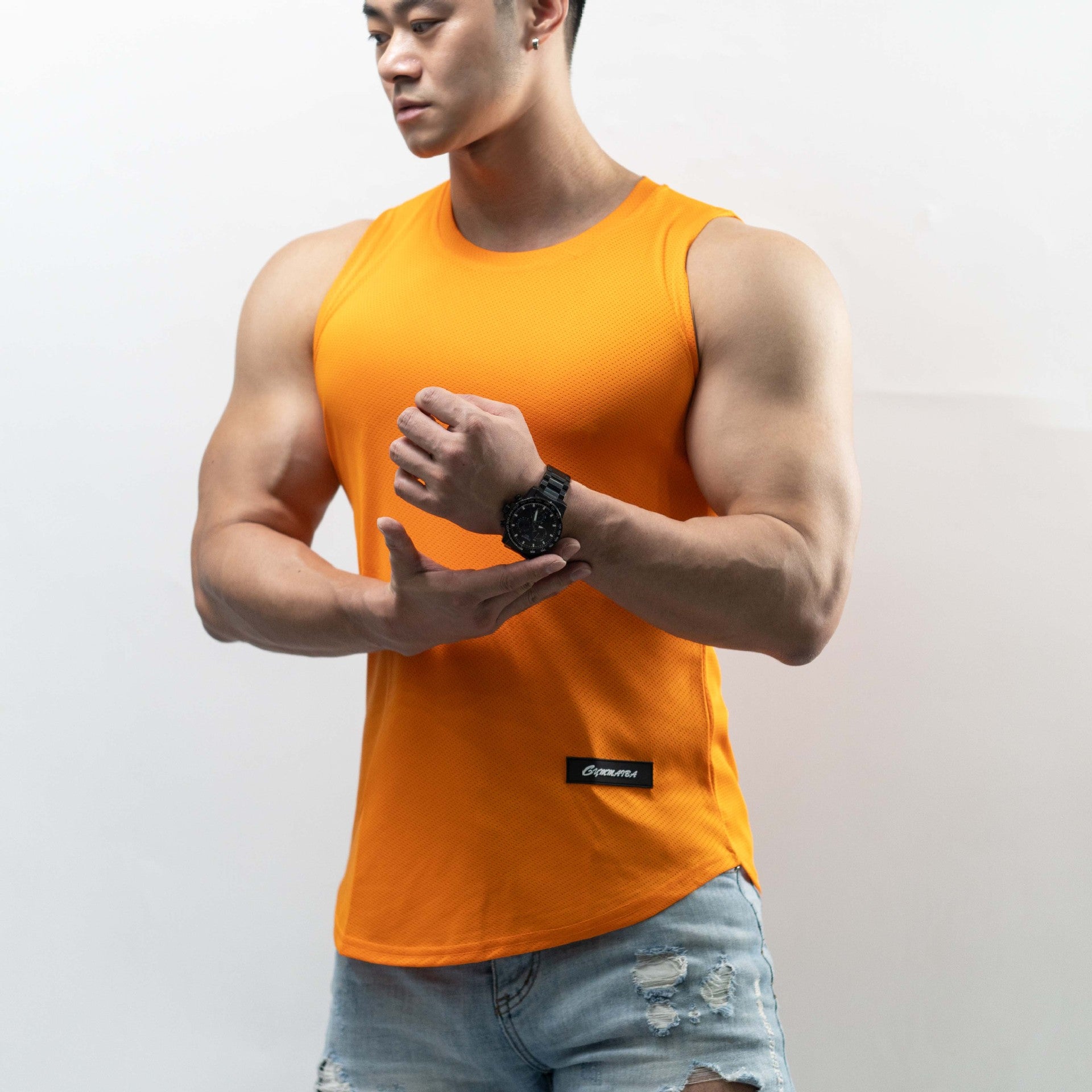 Men’s Ice Silk Gym Tank Top – Breathable Sport Vest